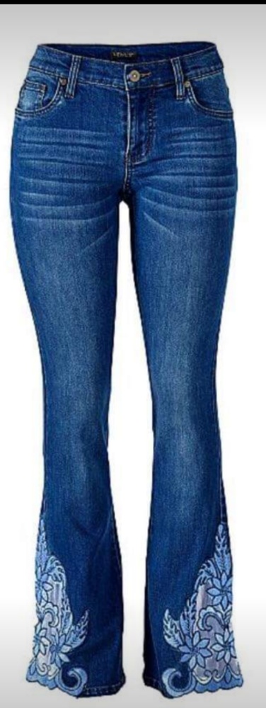 Womens Venus Jeans Size 2 Bootcut Lace Floral Lace
